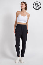 Load image into Gallery viewer, PLUS SIZE CRINKLE WOVEN STRAIGHT JOGGER BY RAE MODE
