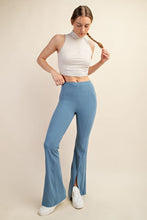 Load image into Gallery viewer, BUTTER HIGH WAIST FULL LENGTH FLARED LEGGINGS WITH FRONT SLIT BY RAE MODE
