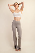 Load image into Gallery viewer, BUTTER HIGH WAIST FULL LENGTH FLARED LEGGINGS WITH FRONT SLIT BY RAE MODE
