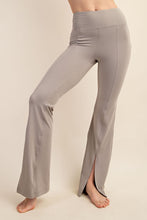 Load image into Gallery viewer, BUTTER HIGH WAIST FULL LENGTH FLARED LEGGINGS WITH FRONT SLIT BY RAE MODE
