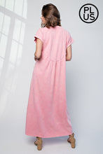 Load image into Gallery viewer, PLUS SIZE WASHED COTTON MAXI DRESS BY RAE MODE
