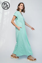 Load image into Gallery viewer, PLUS SIZE WASHED COTTON MAXI DRESS BY RAE MODE
