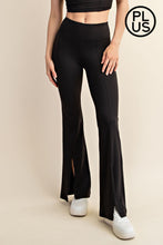 Load image into Gallery viewer, BUTTER HIGH WAIST FULL LENGTH FLARED LEGGINGS WITH FRONT SLIT BY RAE MODE
