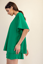Load image into Gallery viewer, Rae Mode Slub Knit Short Sleeve Top--Kelly Green
