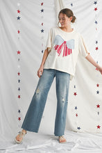 Load image into Gallery viewer, Jodifl-Vintage Bow Flag Patch Top
