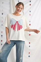Load image into Gallery viewer, Jodifl-Vintage Bow Flag Patch Top
