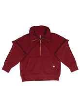 Load image into Gallery viewer, Simply Southern Half Zip Raglan--Bordeaux
