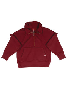 Simply Southern Half Zip Raglan--Bordeaux