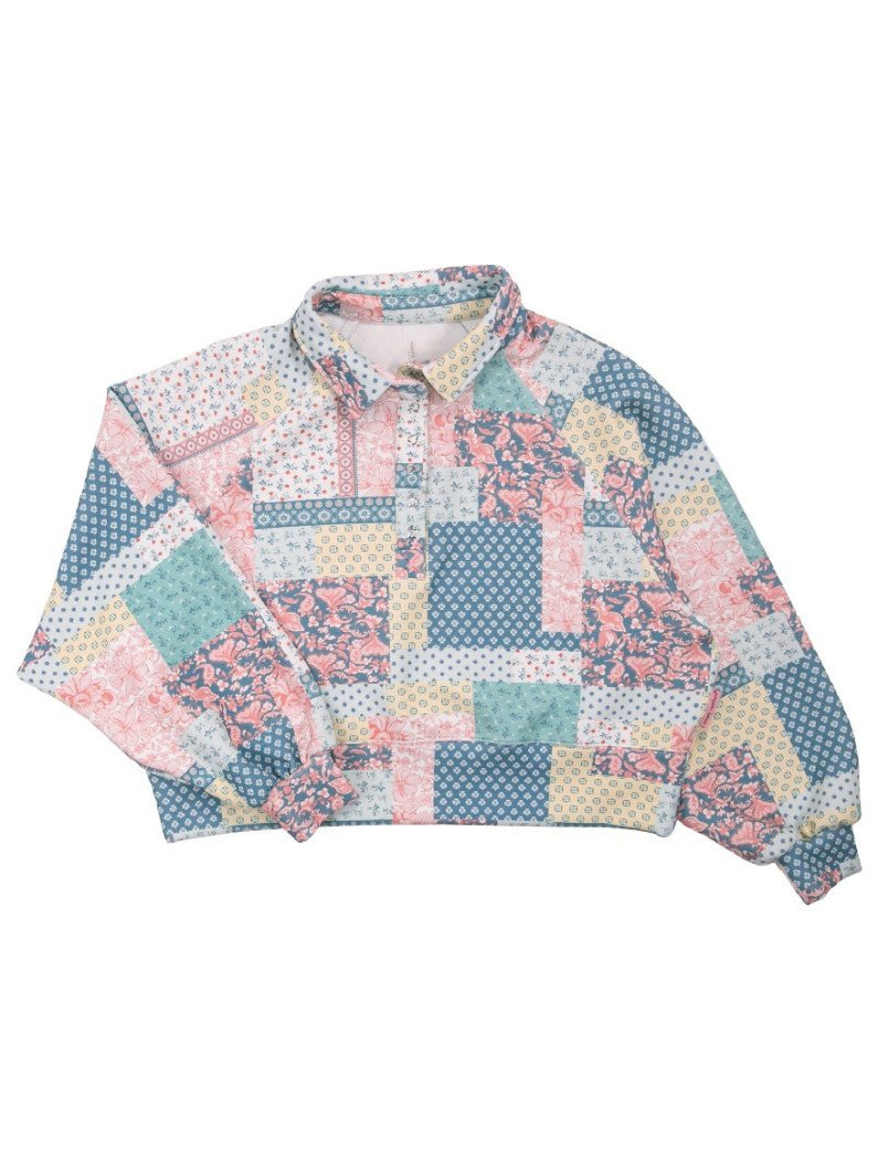 Simply Southern Quilt Patch Luxe Polo Pullover