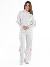 Load image into Gallery viewer, The Stellar Quarter Snap Pullover by Simply Southern--Light Grey with Bow Detail
