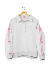Load image into Gallery viewer, The Stellar Quarter Snap Pullover by Simply Southern--Light Grey with Bow Detail
