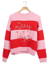Load image into Gallery viewer, Simply Southern Merry &amp; Bright Striped Sweater
