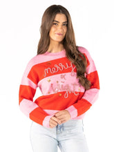 Load image into Gallery viewer, Simply Southern Merry &amp; Bright Striped Sweater
