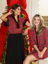 Load image into Gallery viewer, Simply Southern Plaid Holiday Y Neck Top
