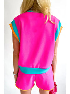 All the Trend! Colorblock Tee and Shorts Set