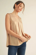 Load image into Gallery viewer, Jodifl--Metallic Gold Sleeveless Top
