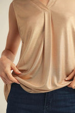 Load image into Gallery viewer, Jodifl--Metallic Gold Sleeveless Top
