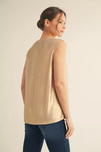 Load image into Gallery viewer, Jodifl--Metallic Gold Sleeveless Top
