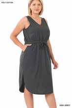 Load image into Gallery viewer, Plus Drawstring Waist Dress With Pockets
