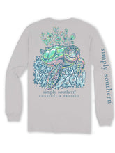 Load image into Gallery viewer, Simply Southern Long Sleeve Turtle Tracking Tee--Grow--Whitewtr
