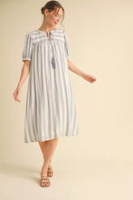 Load image into Gallery viewer, Jodifl Striped Midi Dress-Off White
