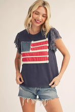 Load image into Gallery viewer, Jodifl Flutter Sleeve American Flag Top
