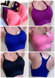 Ladies Racer Back Seamless Sports Bras