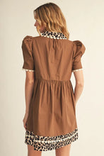 Load image into Gallery viewer, Jodifl Lepard Trim-Scallop Trim Dress
