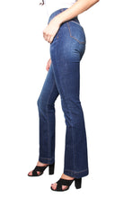 Load image into Gallery viewer, Women&#39;s High Waisted Faded Flared Bottom Jeans
