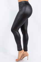 Load image into Gallery viewer, PLUS Vegan Leather Butt Lift Tummy Band Legging
