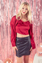 Load image into Gallery viewer, Scallop Hem Faux Leather Fitted Mini Skirt
