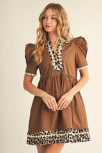 Load image into Gallery viewer, Jodifl Lepard Trim-Scallop Trim Dress

