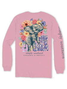 Simply Southern Long Sleeve Tracking Tee--Bloom--Candy