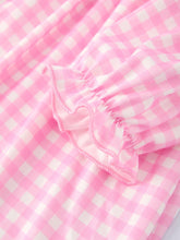 Load image into Gallery viewer, Girls' Valentine's Day Heart Smocking Embroidered Plaid Dress
