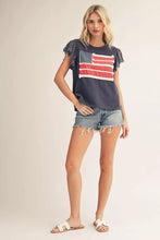 Load image into Gallery viewer, Jodifl Flutter Sleeve American Flag Top
