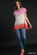 Load image into Gallery viewer, Umgee Dip Dye Bubble Pink Short Sleeve Tunic
