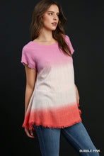 Load image into Gallery viewer, Umgee Dip Dye Bubble Pink Short Sleeve Tunic
