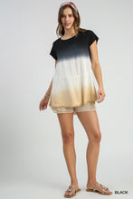 Load image into Gallery viewer, Umgee-Linen Blend Dip Dye Black/Gold Tunic Top

