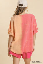 Load image into Gallery viewer, Umgee--Linen Blend Bleach Dip Dye-Frayed Hem Top
