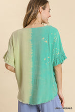 Load image into Gallery viewer, Umgee--Linen Blend Bleach Dip Dye-Frayed Hem Top
