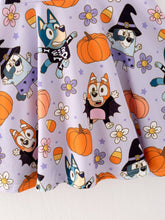 Load image into Gallery viewer, Halloween Cartoon Girls Pumpkin Print Milk Silk Dress
