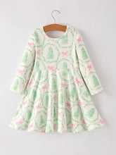 Load image into Gallery viewer, Festive Christmas Tree &amp; Wreath Girls Dress
