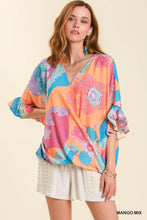 Load image into Gallery viewer, Umgee Mixed Print High Low Top--Mango Mix
