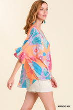 Load image into Gallery viewer, Umgee Mixed Print High Low Top--Mango Mix
