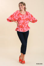 Load image into Gallery viewer, Umgee Floral Print High Low Split Hem Top
