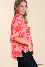 Load image into Gallery viewer, Umgee Floral Print High Low Split Hem Top

