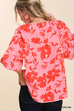 Load image into Gallery viewer, Umgee Floral Print High Low Split Hem Top
