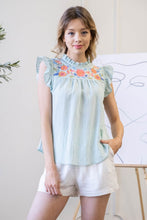 Load image into Gallery viewer, MULTICOLOR FLORAL EMBROIDERY TOP
