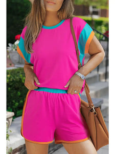 All the Trend! Colorblock Tee and Shorts Set