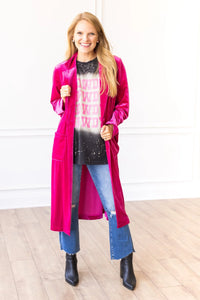 Hot Pink Velvet Jacket